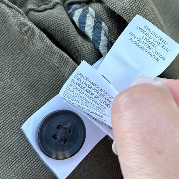 LUCKY BRAND Khaki Green asymmetrical military jacket L - Picture 11 of 11